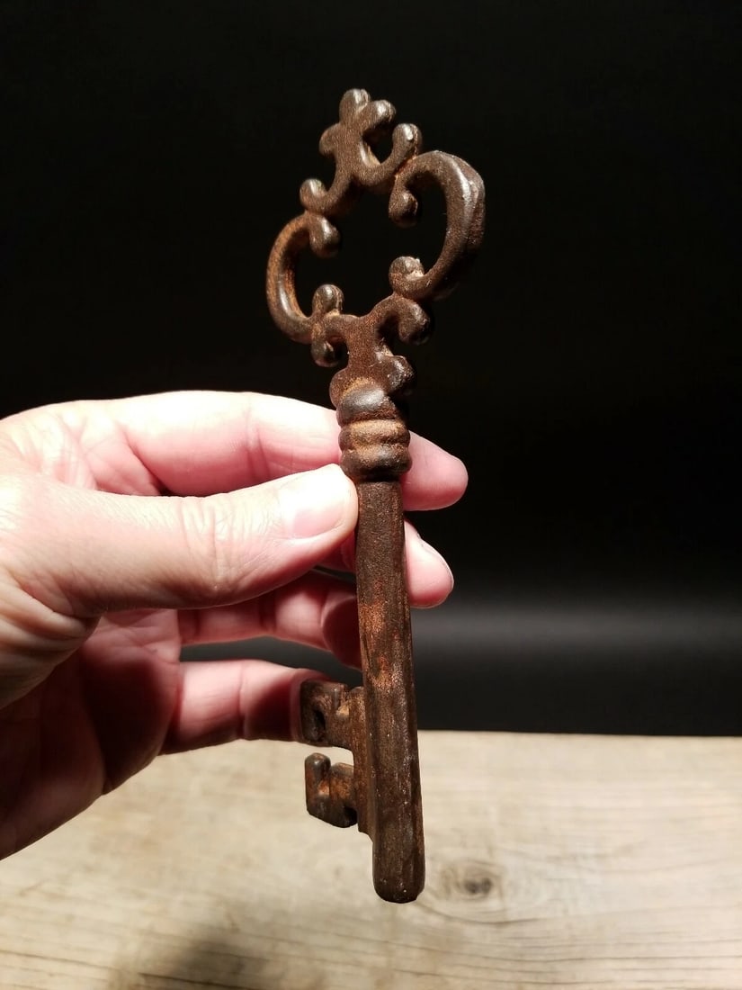 6 1/2" Large Iron Skeleton Church Key - 9