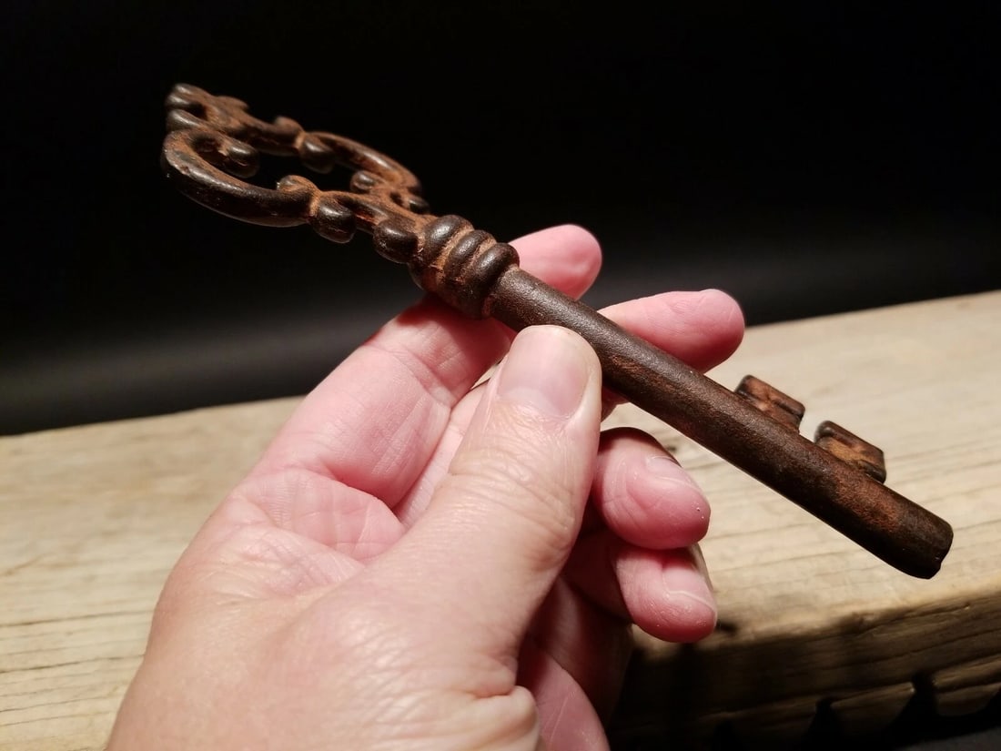 6 1/2" Large Iron Skeleton Church Key - 2