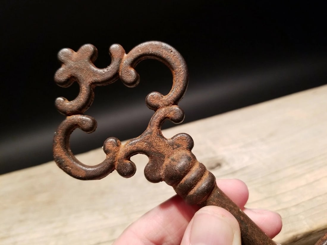 6 1/2" Large Iron Skeleton Church Key - 5