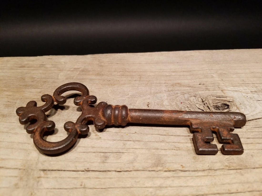 6 1/2" Large Iron Skeleton Church Key - 7