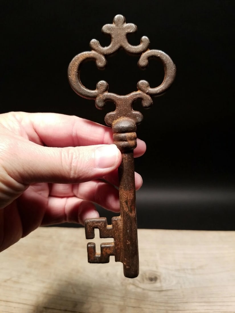 6 1/2" Large Iron Skeleton Church Key - 8