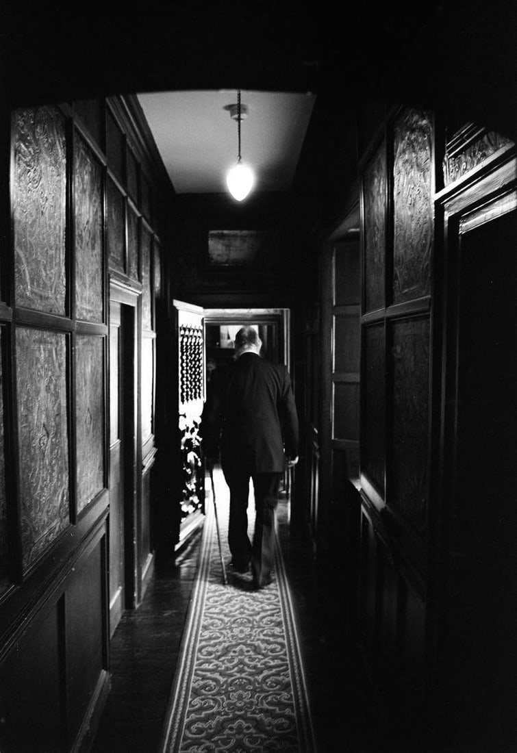 Edition 3/10 - Old Man in Corridor, Oxburgh Hall - Silver Gelatin: Title: Edition 3/10 - Old Man in Corridor, Oxburgh Hall - Silver Gelatin Description: Title: Edition 3/10 - Old Man in Corridor, Oxburgh Hall - Silver Gelatin Photograph Artist: Paul CooklinOrigin: