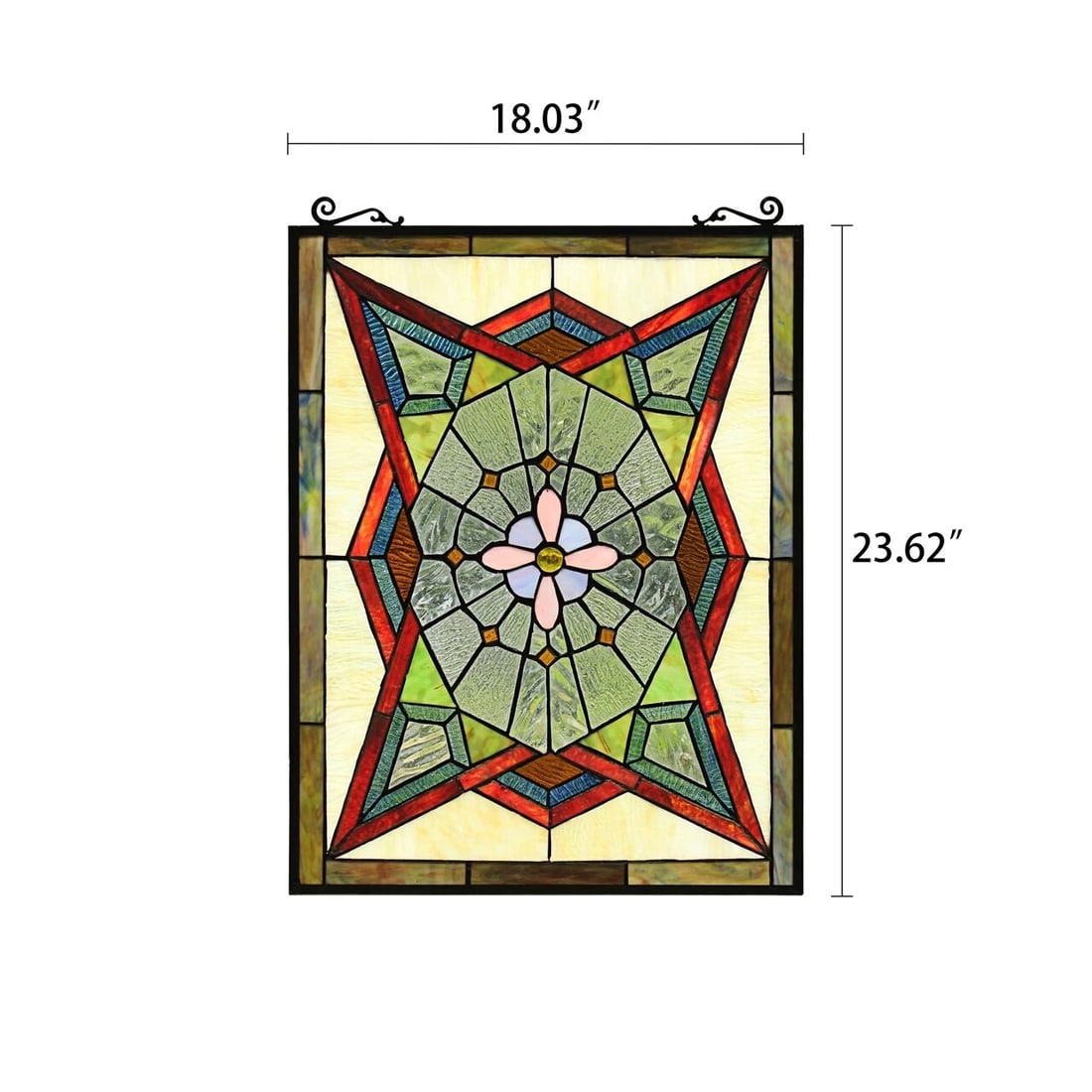 25" Stained Glass Window Hanging Panel Suncatcher - 8