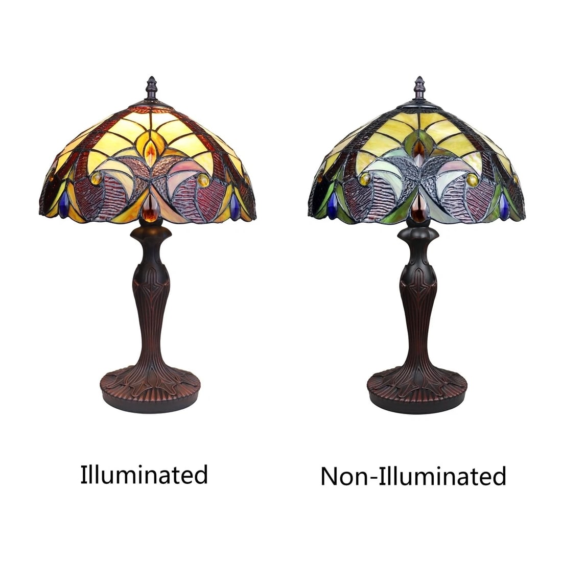 18.3" 1 light Stained Glass Table Lamp - 7