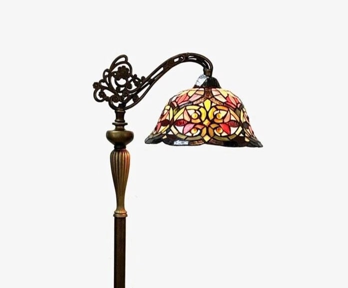 59" Stained Glass Reading Floor Lamp: Title:59" Stained Glass Reading Floor Lamp Description: Reserve: $209.00 Shipping: Domestic: Flat-rate of $50.00 to anywhere within the contiguous U.S. International: Foreign shipping rates
