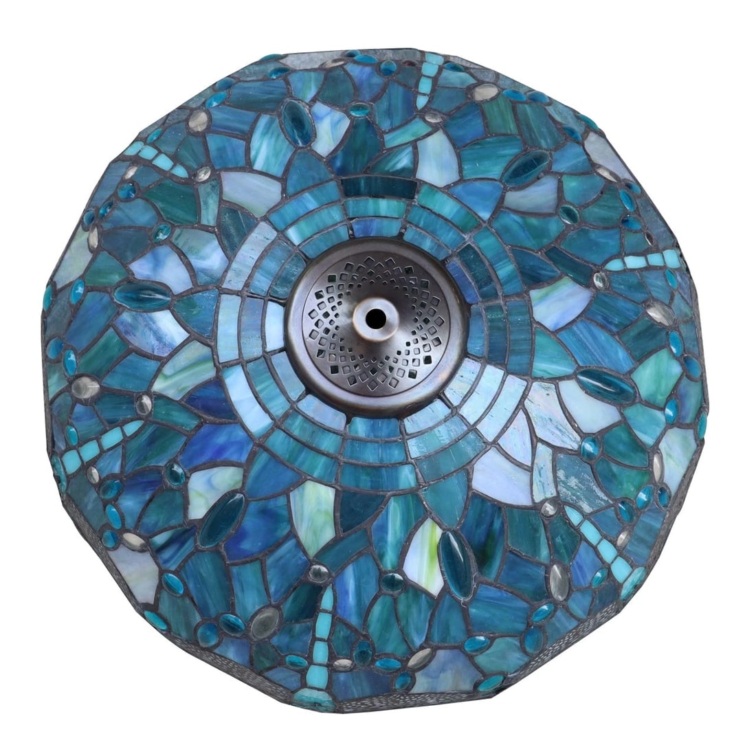 22.24" Stained Glass Dragonfly Lighted Base Table Lamp - 3