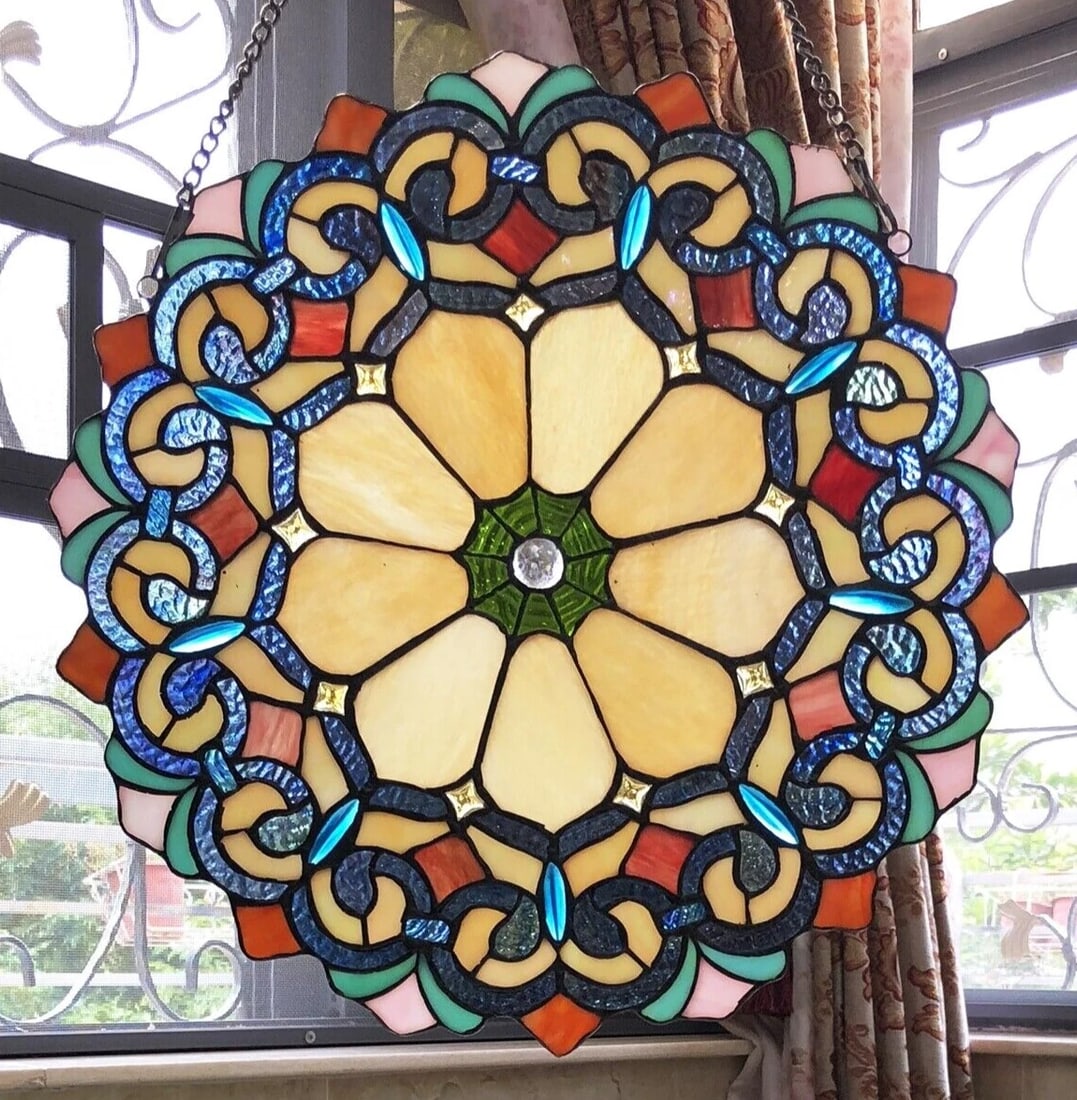 18" Stained Glass Window Hanging Panel - 3