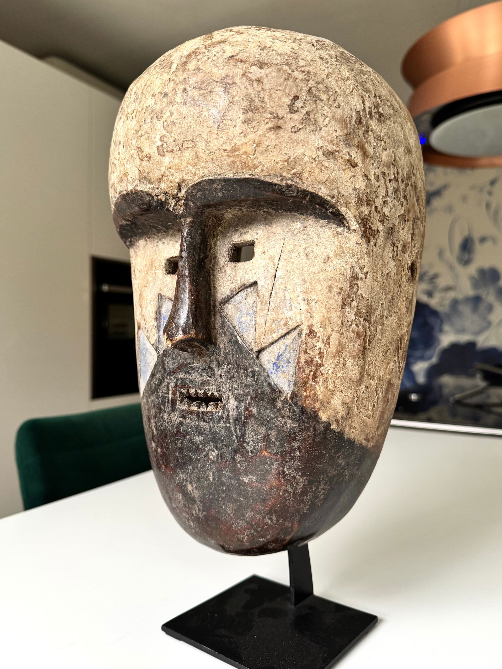 Blue dance mask - Tsogo - Gabon - hardwood - 2