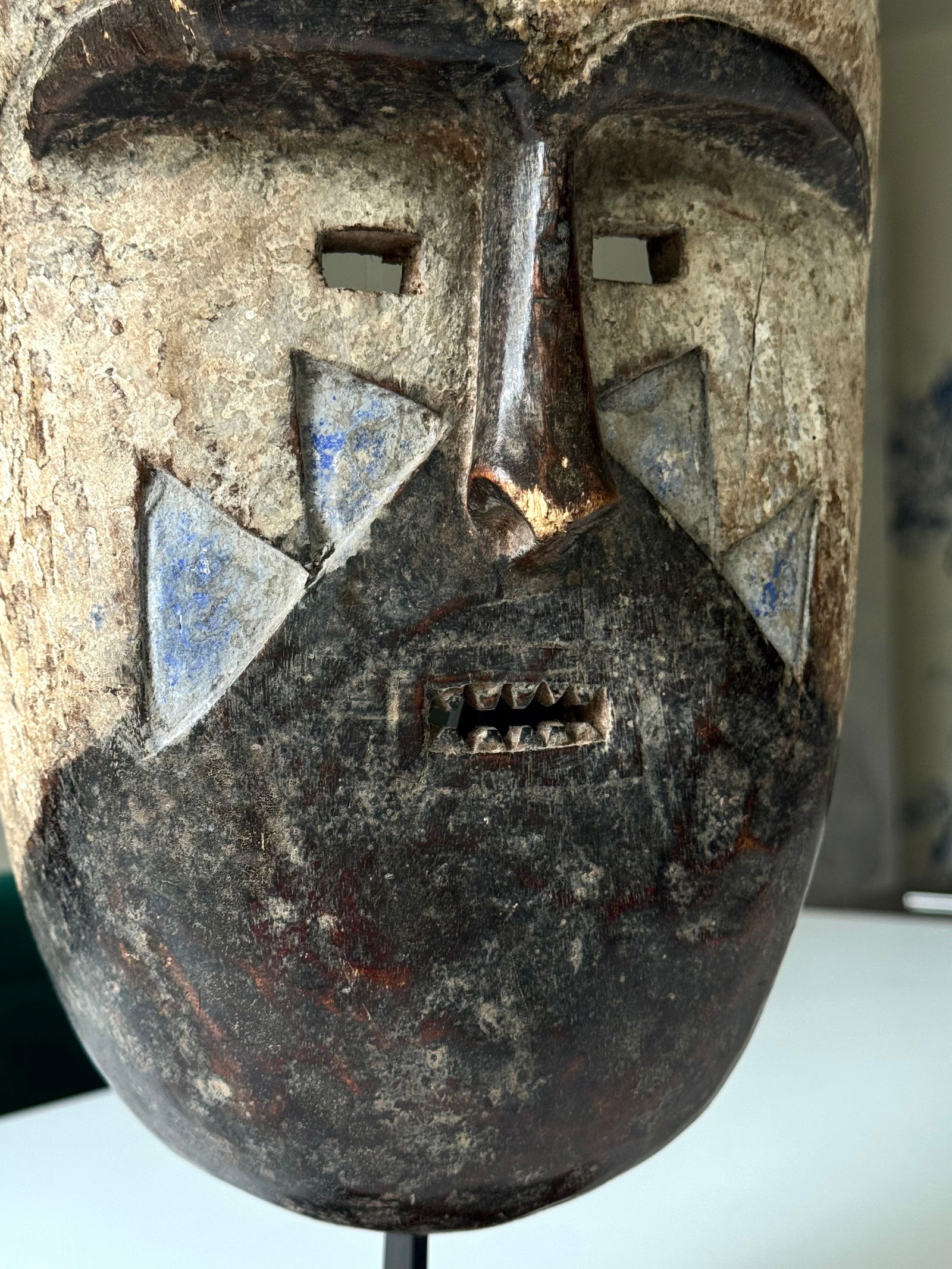 Blue dance mask - Tsogo - Gabon - hardwood - 5