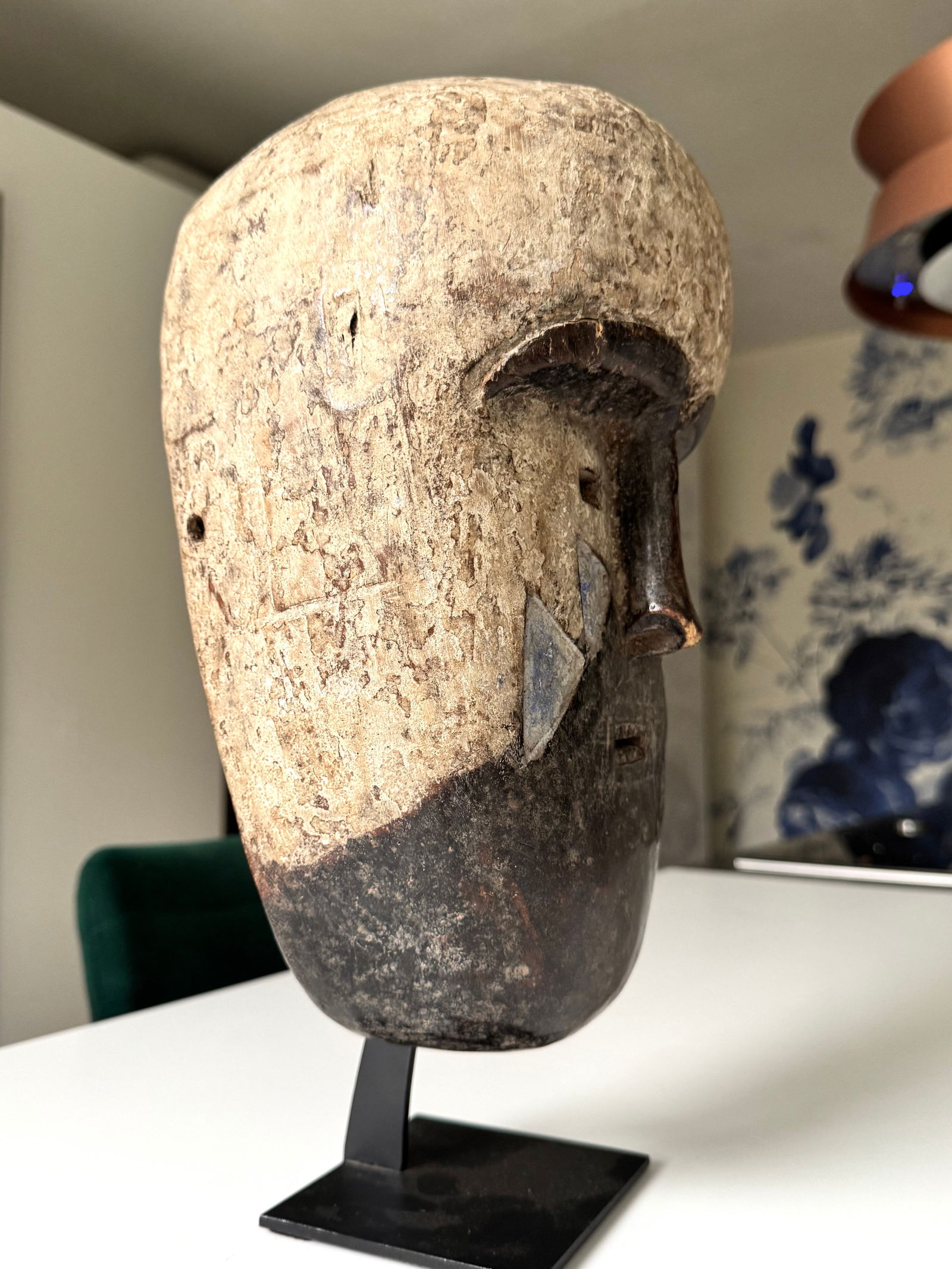 Blue dance mask - Tsogo - Gabon - hardwood - 6