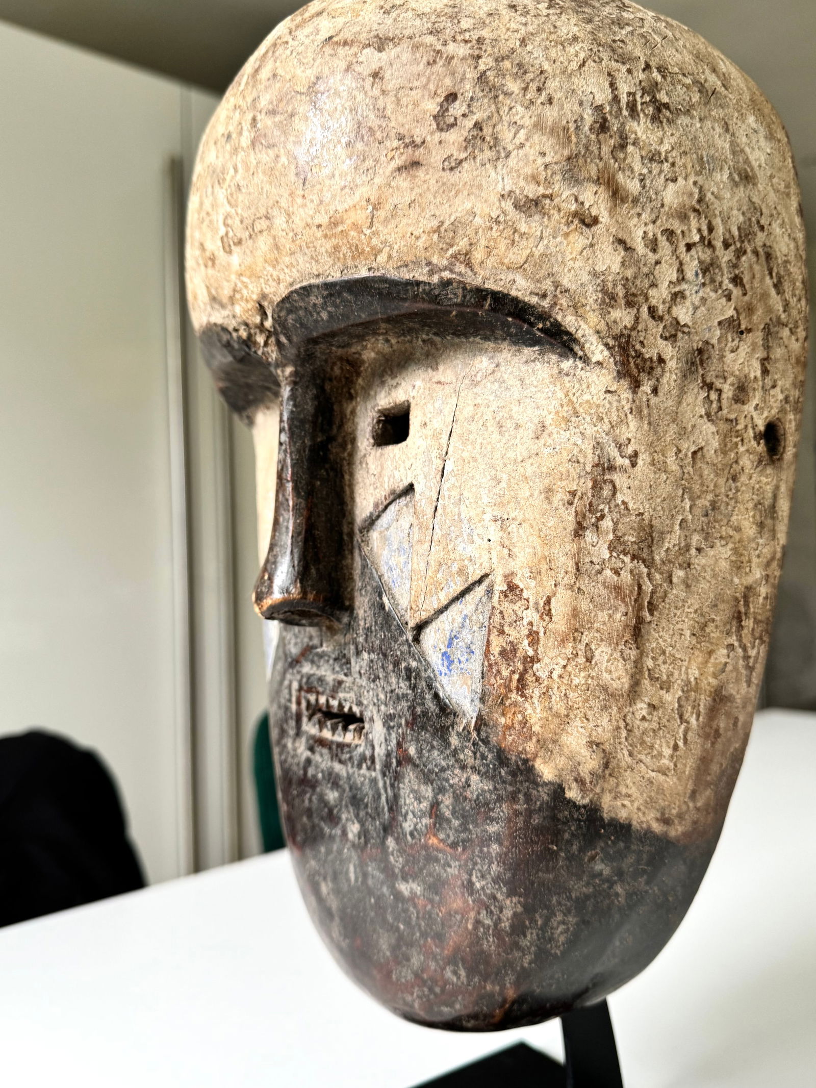 Blue dance mask - Tsogo - Gabon - hardwood - 8