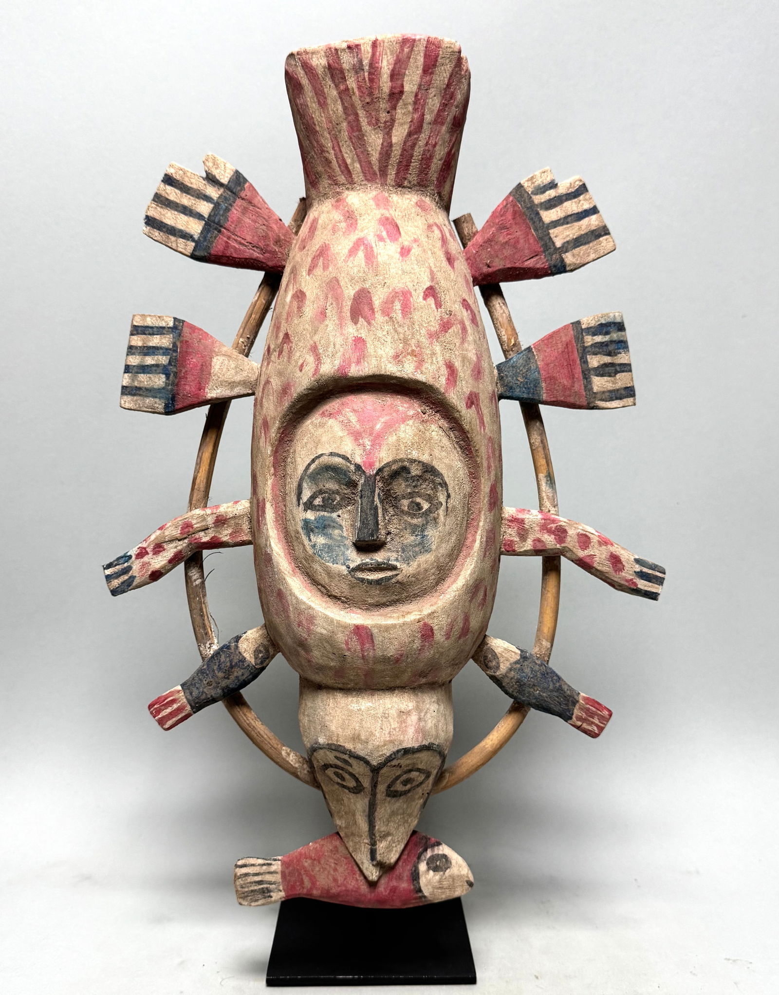 YUA Fish Mask made by the Yupik INUIT People who live on the West Coast of Alaska.: Title: YUA Fish Mask made by the Yupik INUIT People who live on the West Coast of Alaska. Description: Yua Mask made by the Yupik People who live on the West Coast of Alaska. are famous for their