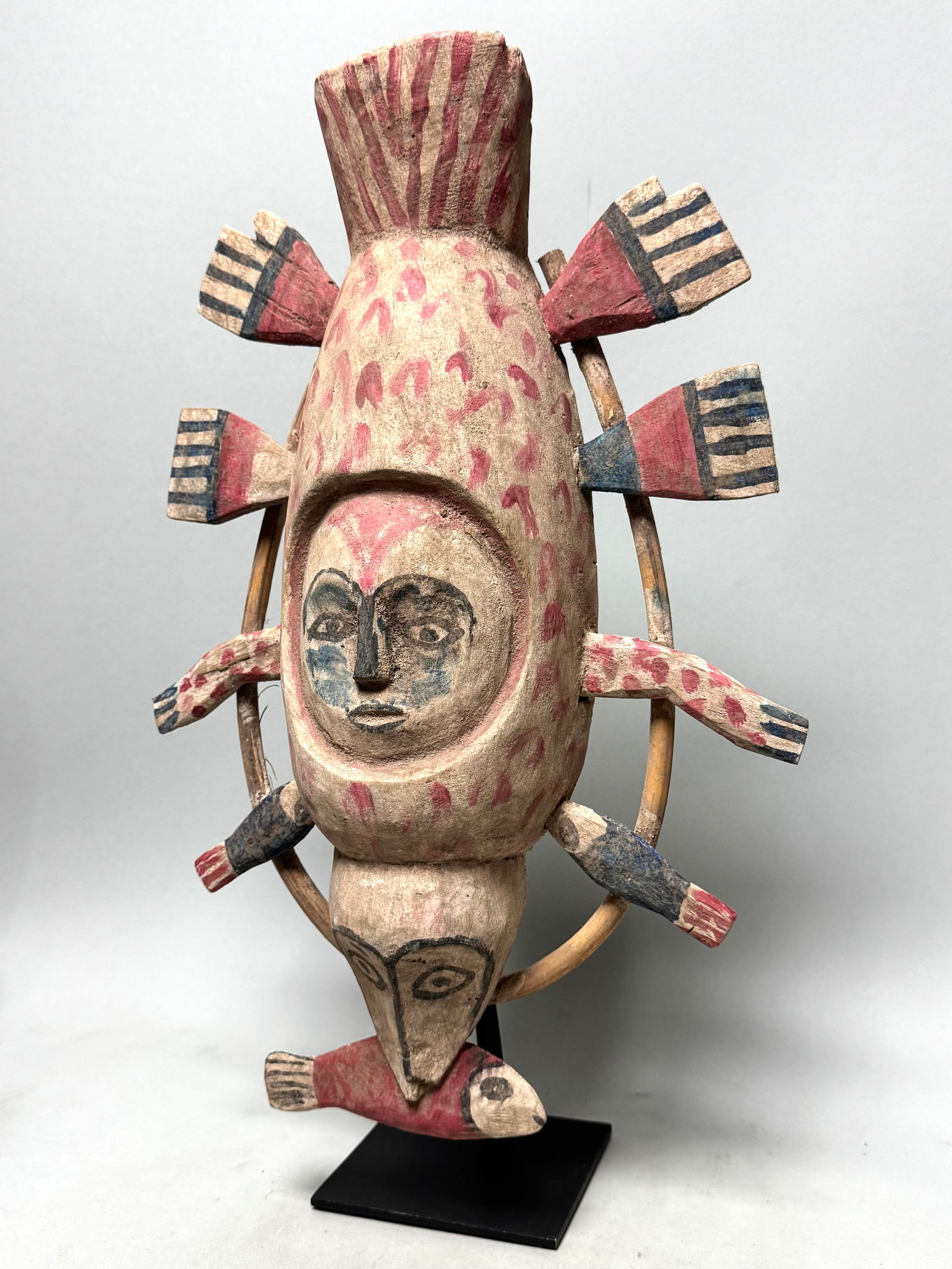 YUA Fish Mask made by the Yupik INUIT People who live on the West Coast of Alaska. - 2