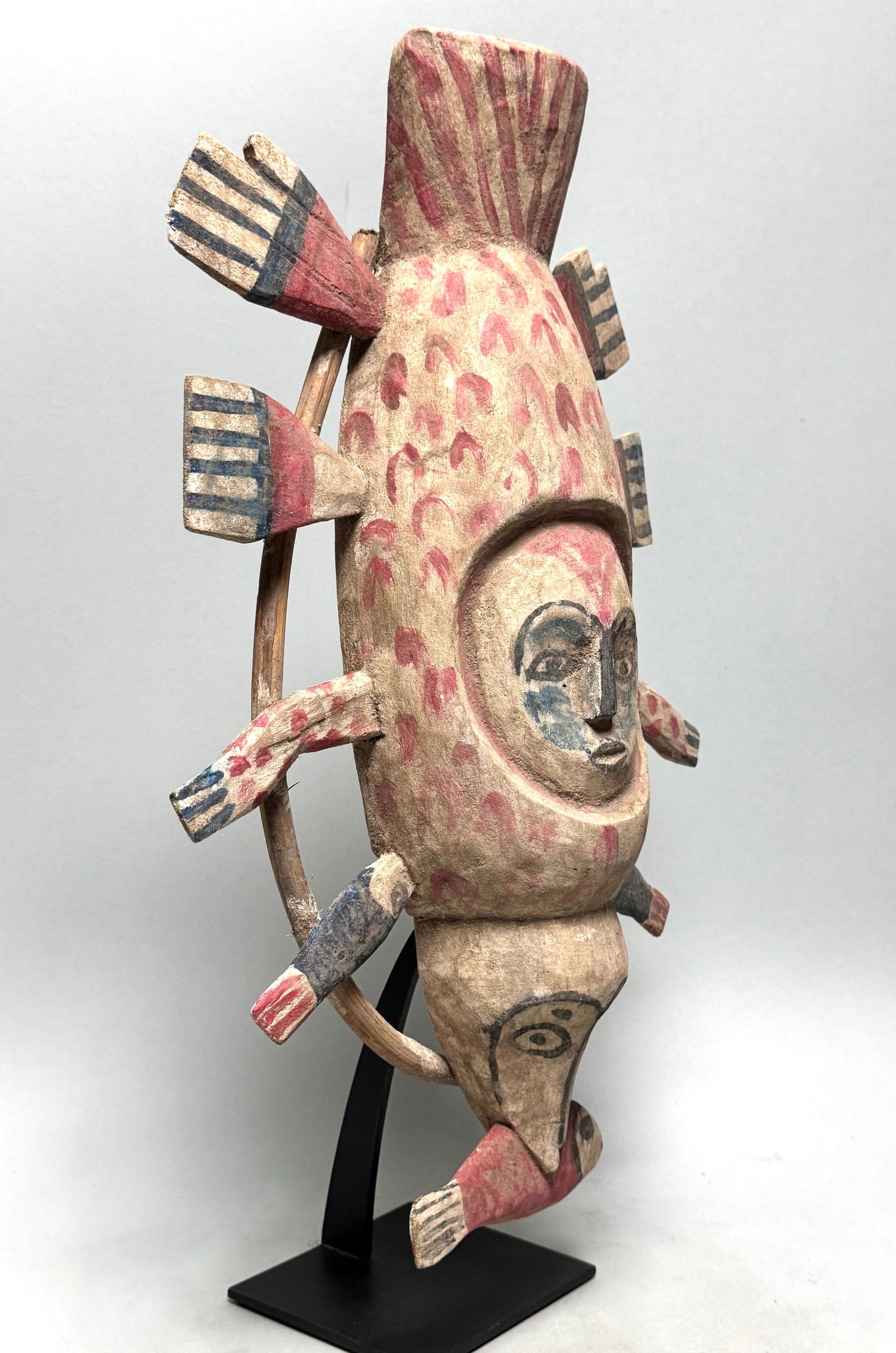 YUA Fish Mask made by the Yupik INUIT People who live on the West Coast of Alaska. - 8