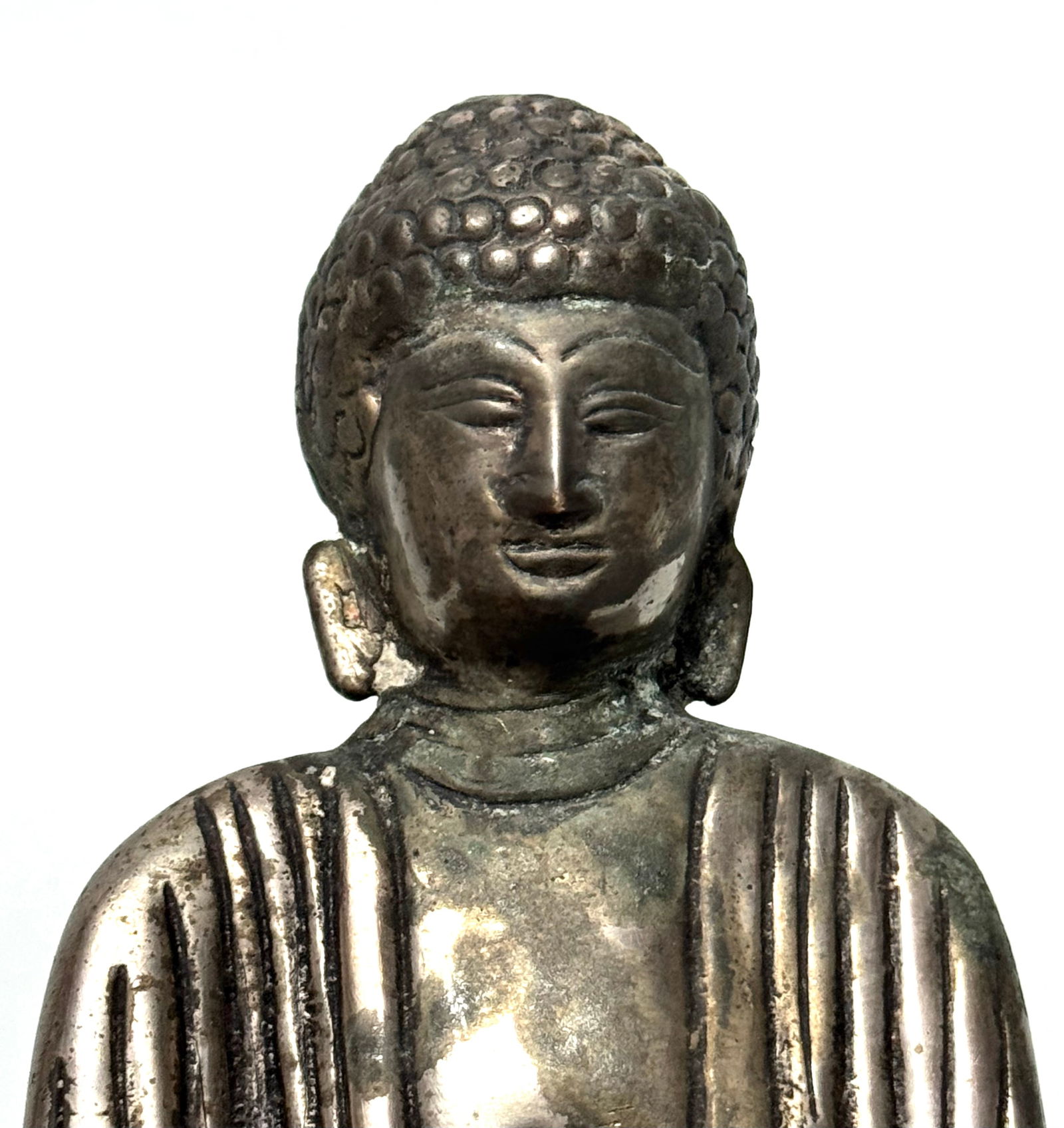 Statue of sitting meditation Buddha with lotus - China - 8