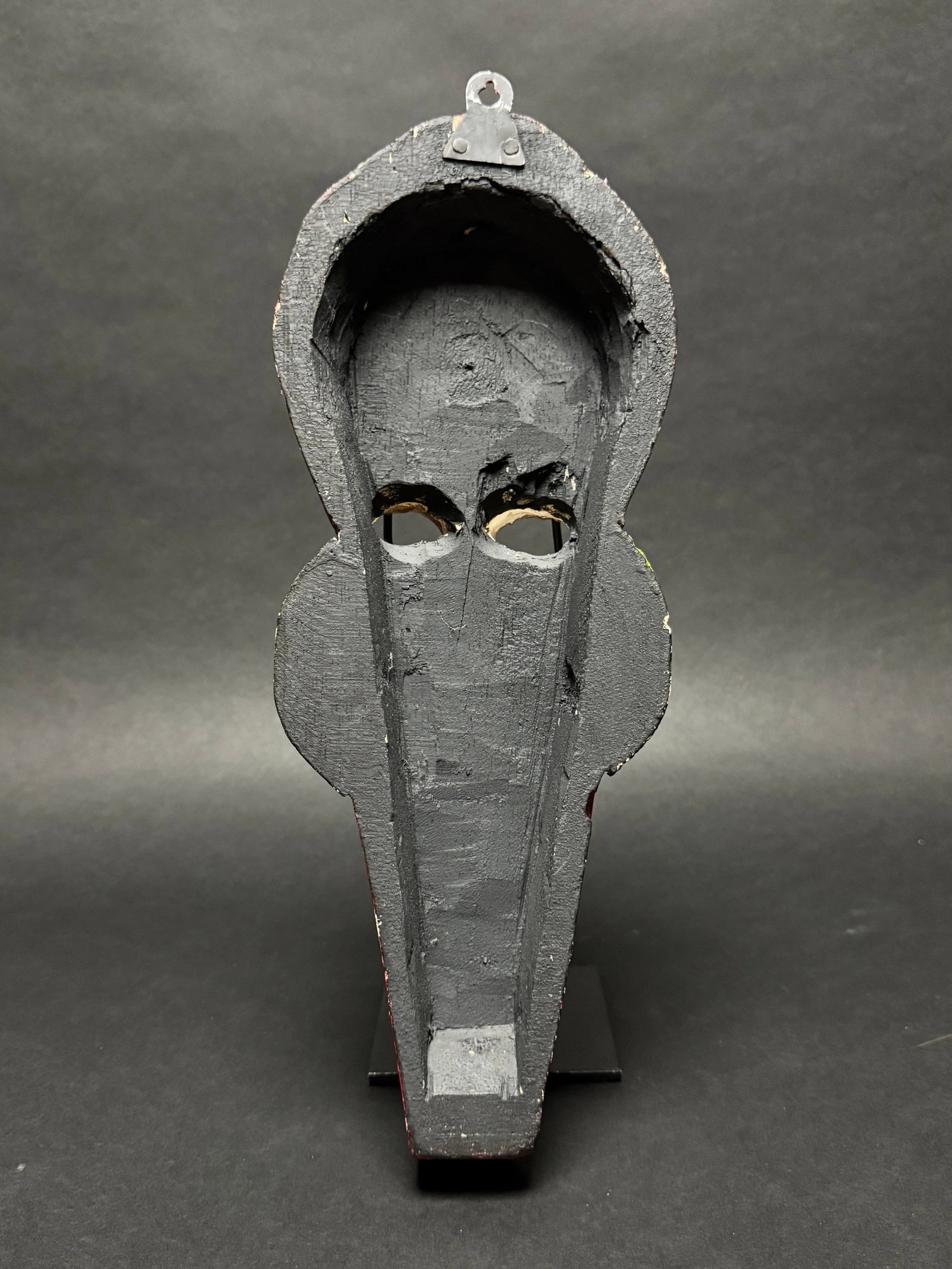 Indian Handicrafts Tribal Art Hand-Carved & Painted Wooden Mask - 12