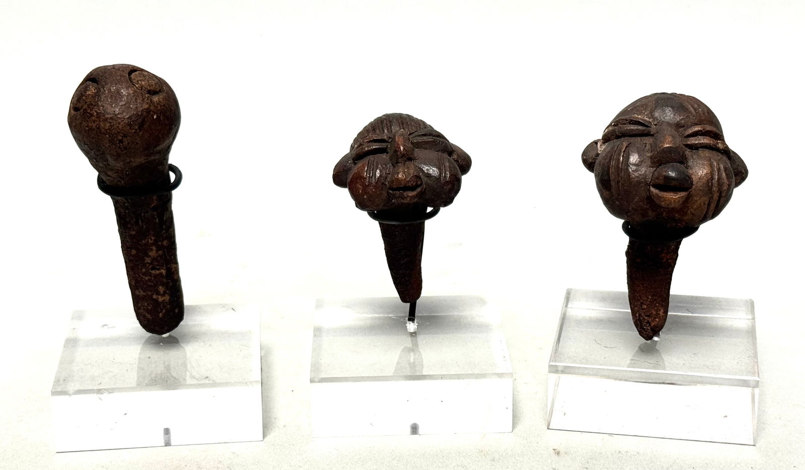 African terracotta prestige amulets of the Bamoun tribe: Title: African terracotta prestige amulets of the Bamoun tribe Description: Anthropomorphic prestige amulets, Bamun (Cameroon). They have a beautiful eccentric shapes, probably referring to higher