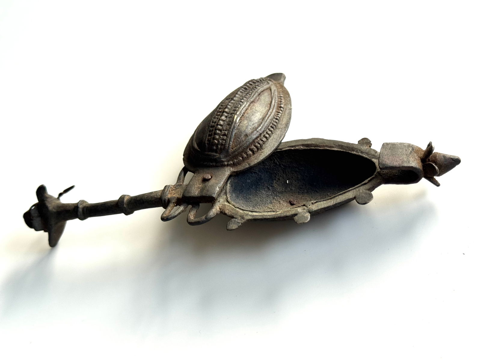 Antique Indian Bronze Ajal Kohl Container - 3