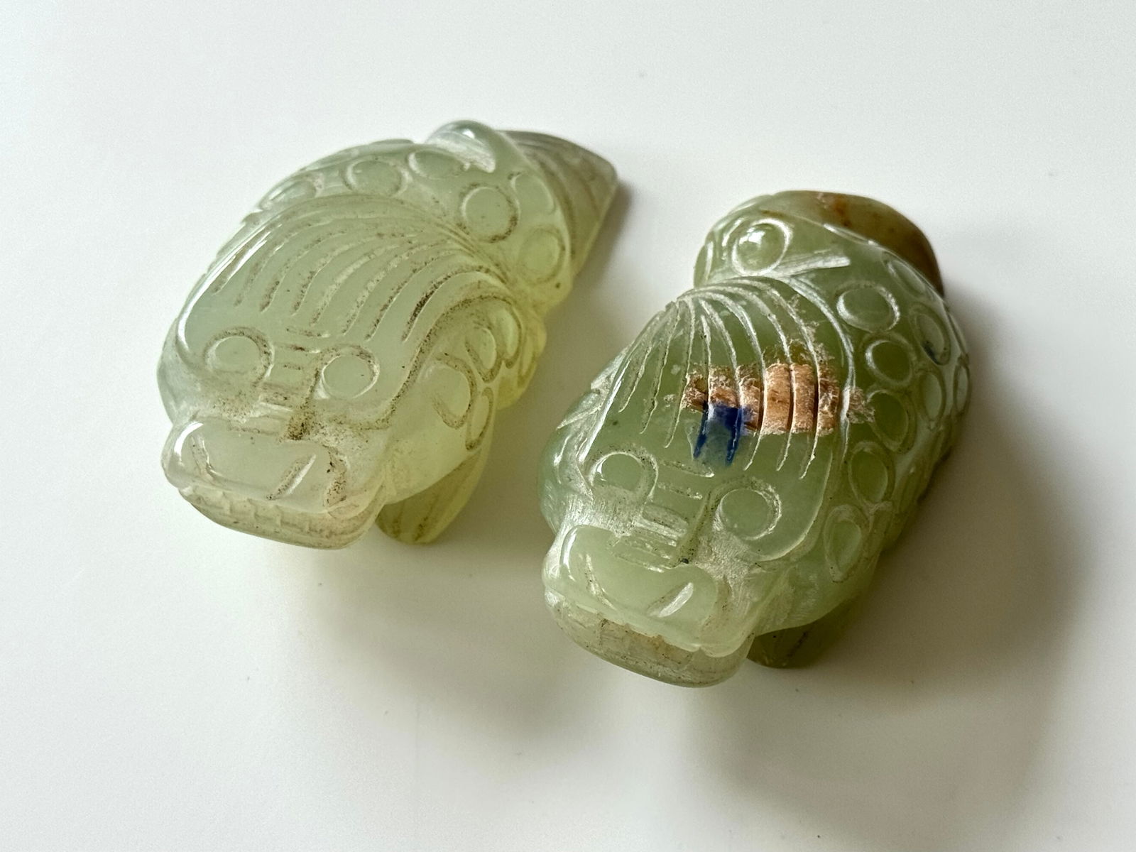 Jade pair Foo dogs - China - 12