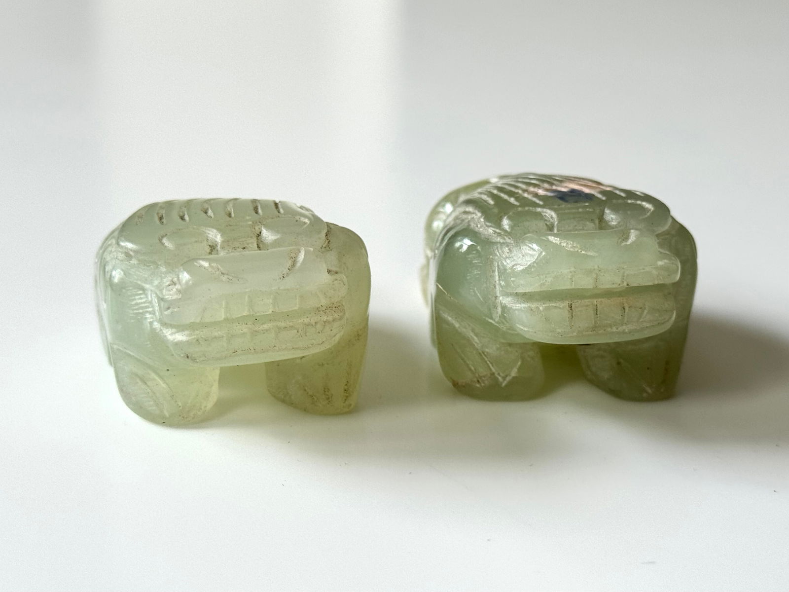 Jade pair Foo dogs - China - 9