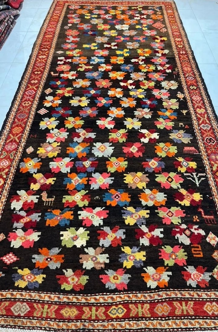 Hand Knotted Karabagh Tribal Wool Runner Caucasian Oriental Area Rug 5' x 11'6" - 7