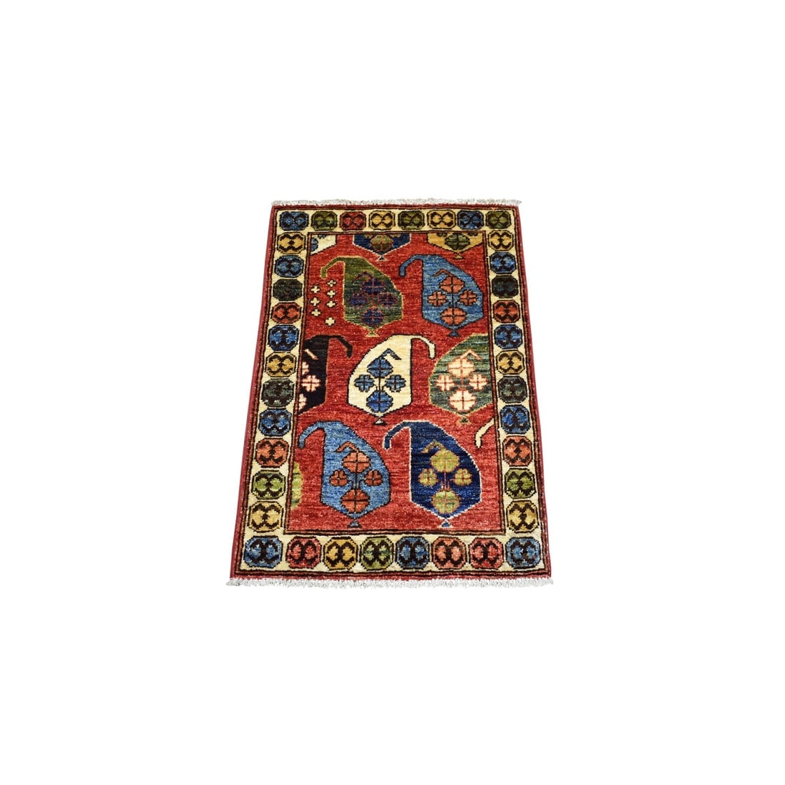 Brick Red Afghan Ersari with Boteh Design Soft Wool Hand Knotted Rug: Title: Brick Red Afghan Ersari with Boteh Design Soft Wool Hand Knotted RugDescription: This is a truly genuine one-of-a-kind. It has been Knotted for months and months in the centuries-old weaving