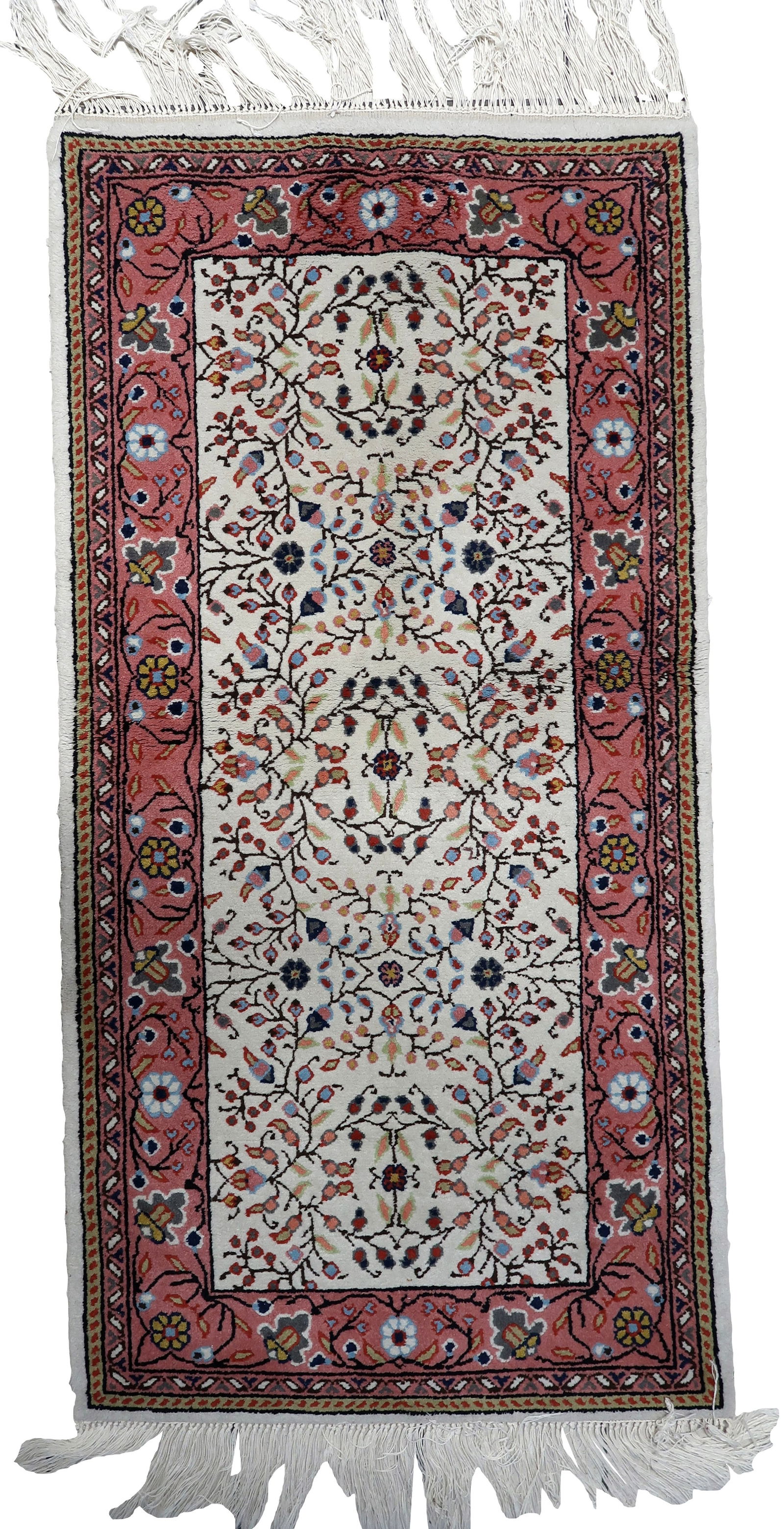 Handmade Vintage Indian Agra Rug 2.3' x 4.6' (71cm x 142cm), 1960s (1 of 11)