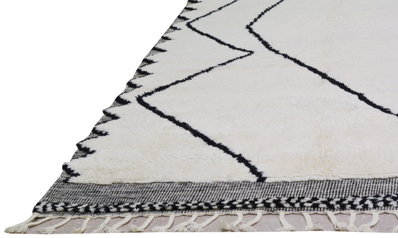 MOROCCAN HAND KNOTTED WOOL RUG - 5