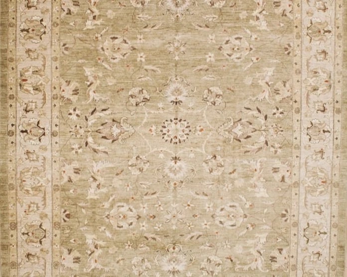 Hand Knotted Agra Sage Green Wool Oriental Area Rug Carpet 11'9" x 14'11" - 4