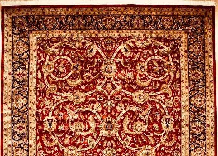 Hand Knotted Indo-Tabriz Red Wool Oriental Area Rug Carpet 9'11" x 13'11" - 5