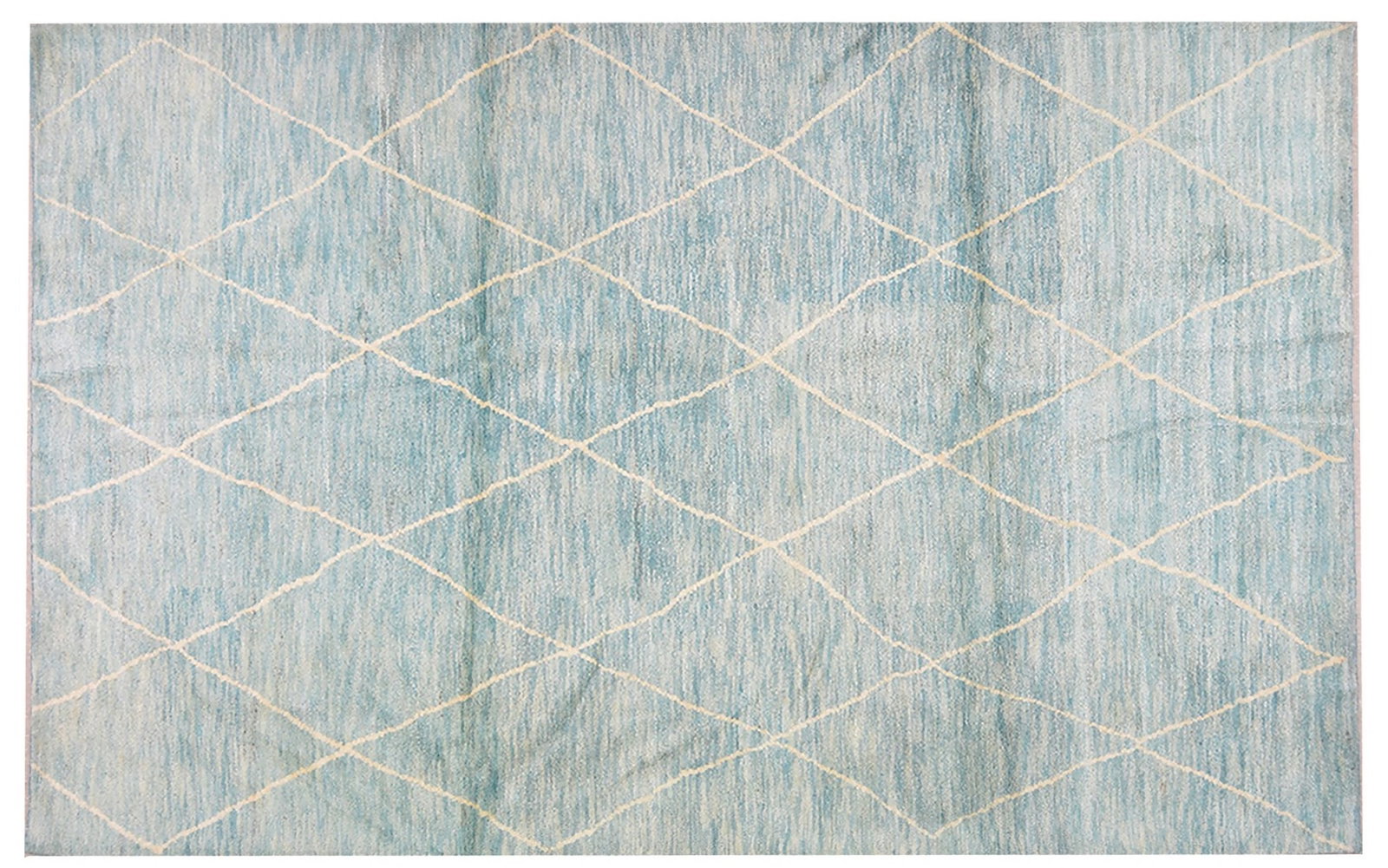 MOROCCAN HAND KNOTTED WOOL RUG: Title: MOROCCAN HAND KNOTTED WOOL RUG Size: 6'7X10'6 Age: NEW Origin: MOROCCAN Material: WOOL Care: PROFESSIONAL Structure: HAND KNOTTED Design: MOROCCAN Reserve: $850.00 Shipping: Domestic: Shi