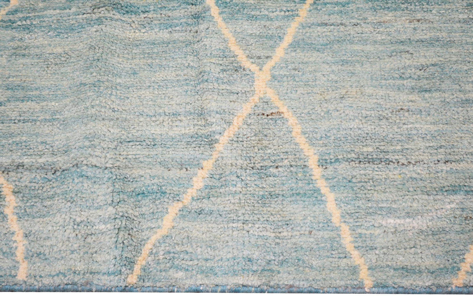 MOROCCAN HAND KNOTTED WOOL RUG - 3