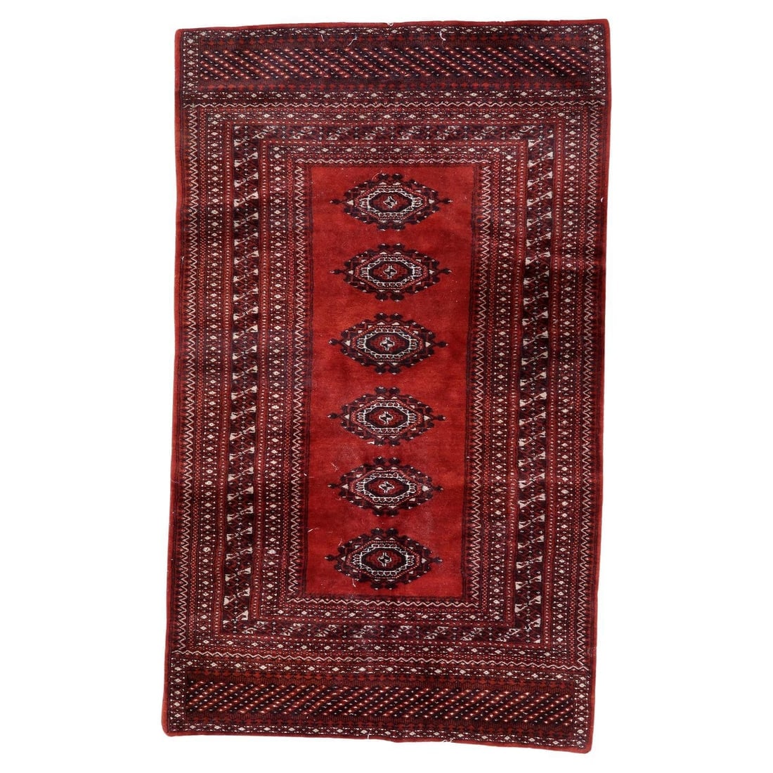 Handmade Vintage Uzbek Bukhara Rug 3' x 5.1', 1950s (1 of 13)