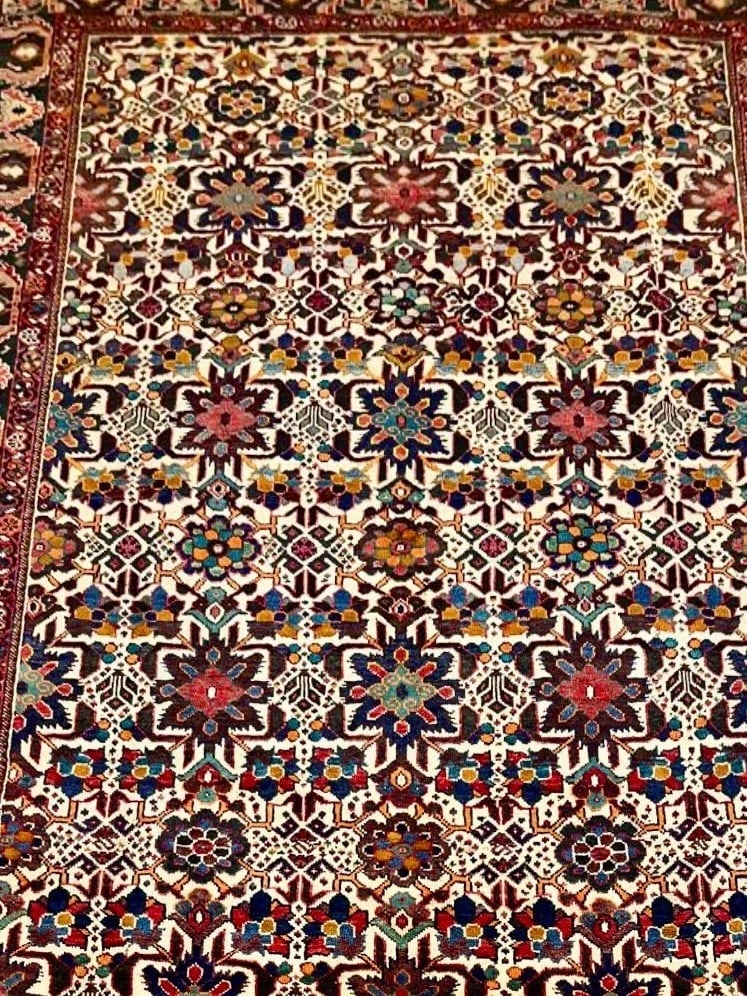 Hand Knotted Persian Shiraz Tribal Wool Ivory Oriental Area Rug 7'10" x 10'10" - 5