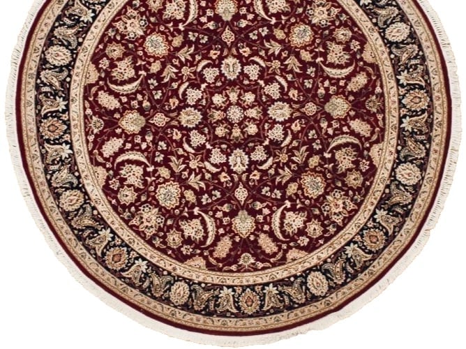 Hand Knotted Round Sino-Tabriz Red Wool Oriental Area Rug Carpet 8' x 8' - 3