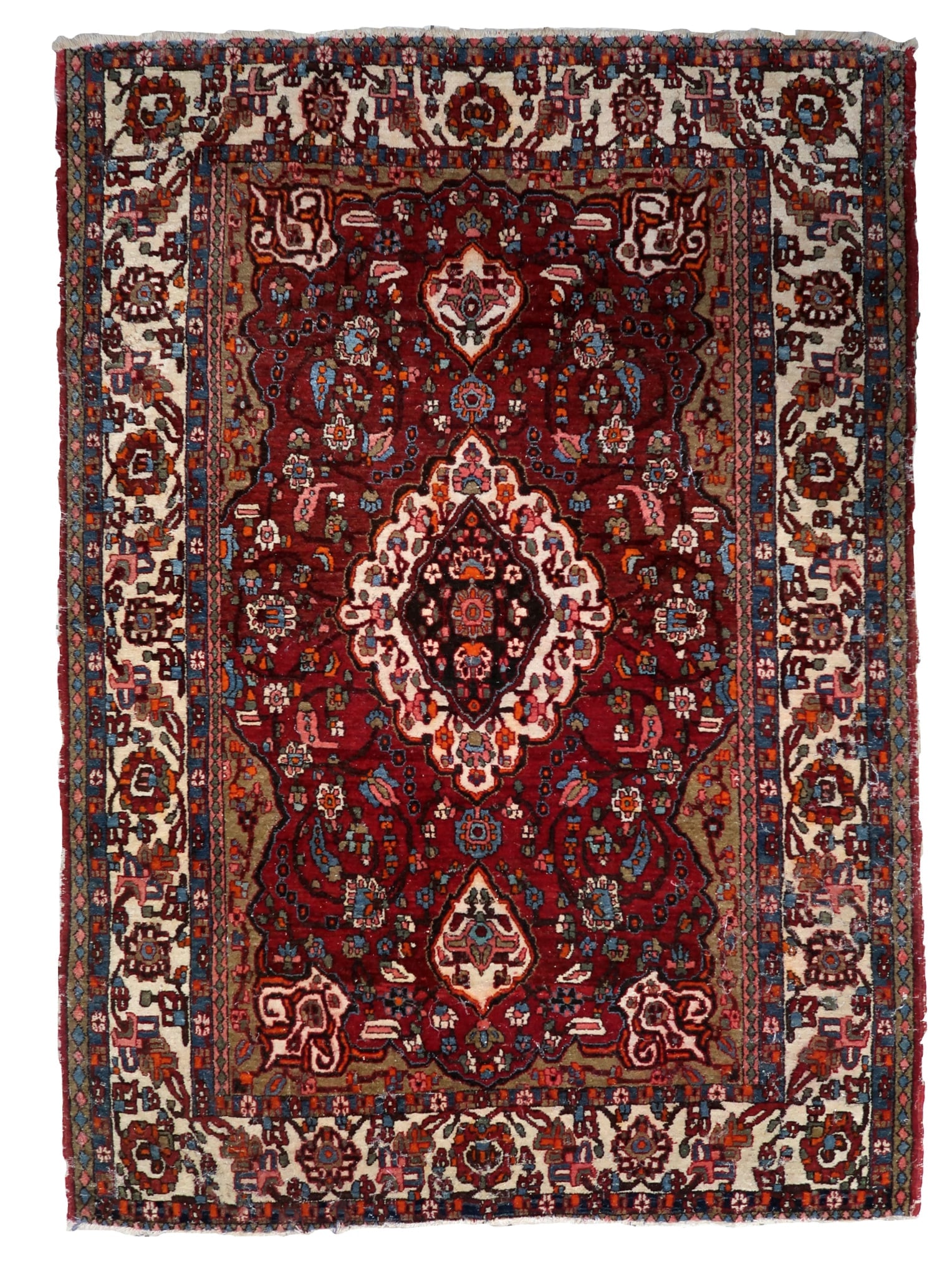 Handmade Vintage Persian Style Mahal Rug 4.6' x 6.6' (142cm x 204cm) 1950s (1 of 13)