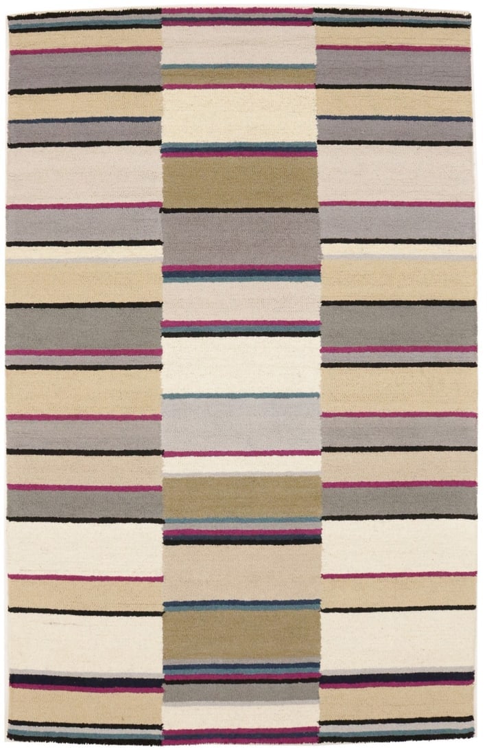 Multicolored Stripes 5X8 Hand-Tufted Modern Rug (1 of 12)