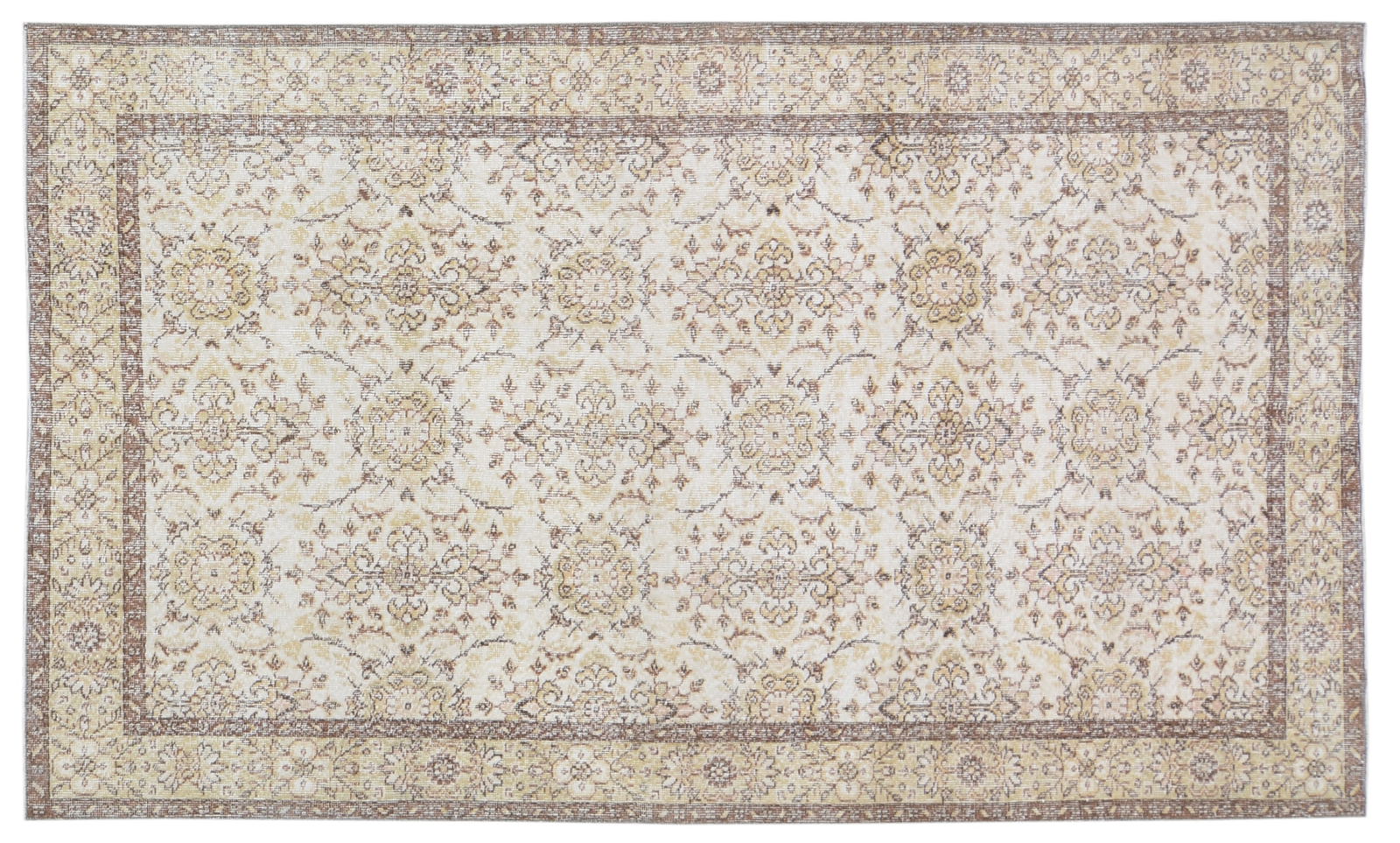 TURKISH HAND KNOTTED WOOL RUG: Title: TURKISH HAND KNOTTED WOOL RUG Size: 5'2X8'10 Age: VINTAGE Origin: TURKISH Style: ANATOLIAN Material: WOOL Care: PROFESSIONAL Structure: HAND KNOTTED Design: ANATOLIAN Reserve: $300.00 Shippin
