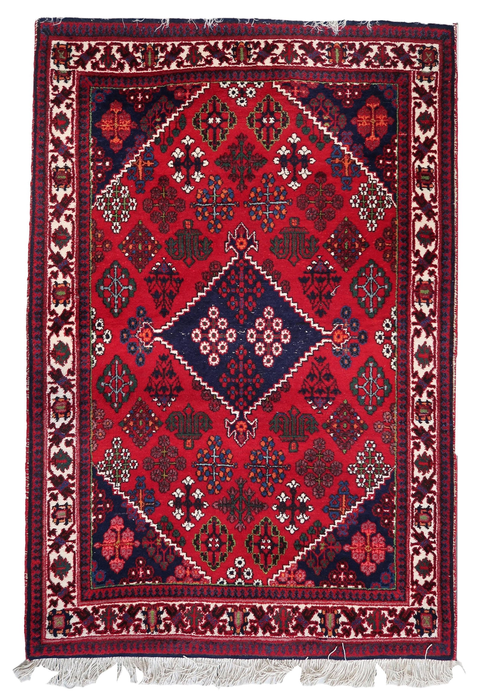 Handmade Vintage Persian Joshagan rug 3.4' x 5.2' (106cm x 159cm), 1970s (1 of 11)