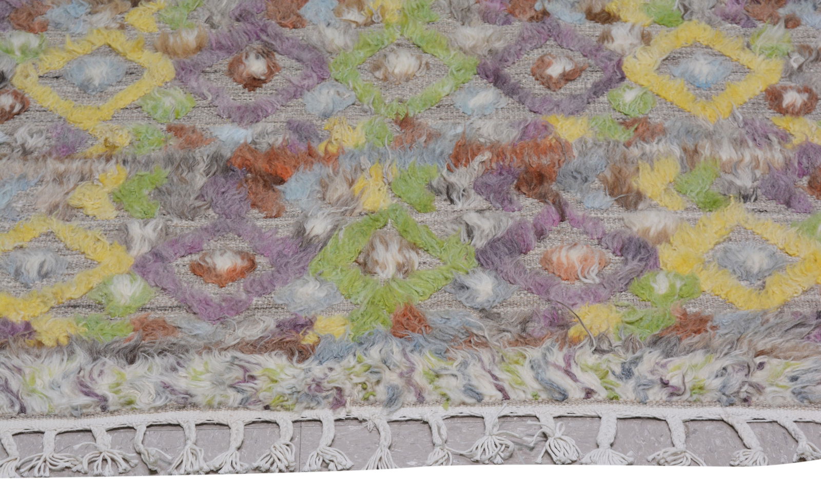 MOROCCAN HAND KNOTTED WOOL RUG - 4