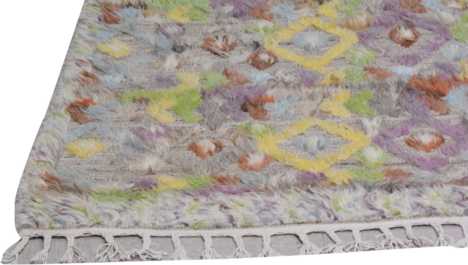 MOROCCAN HAND KNOTTED WOOL RUG - 5