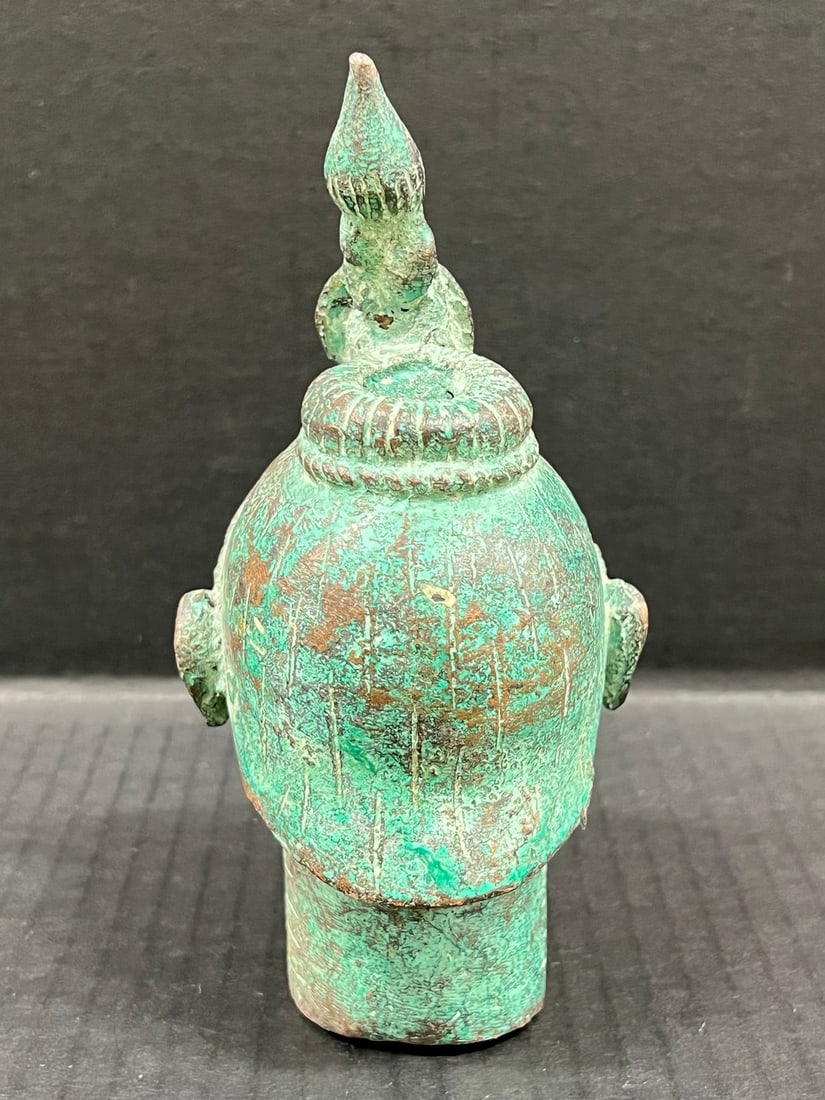 Benin Bronze Head Sculpture - 5