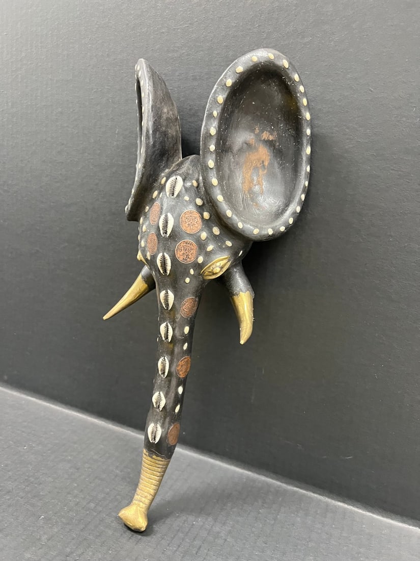 Babanki Elephant Mask with Embrdded Coins - 3