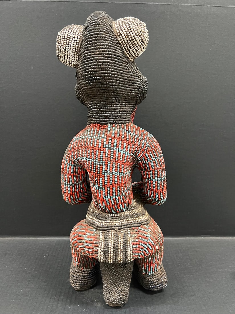 Bamileke Beaded Statue - 9