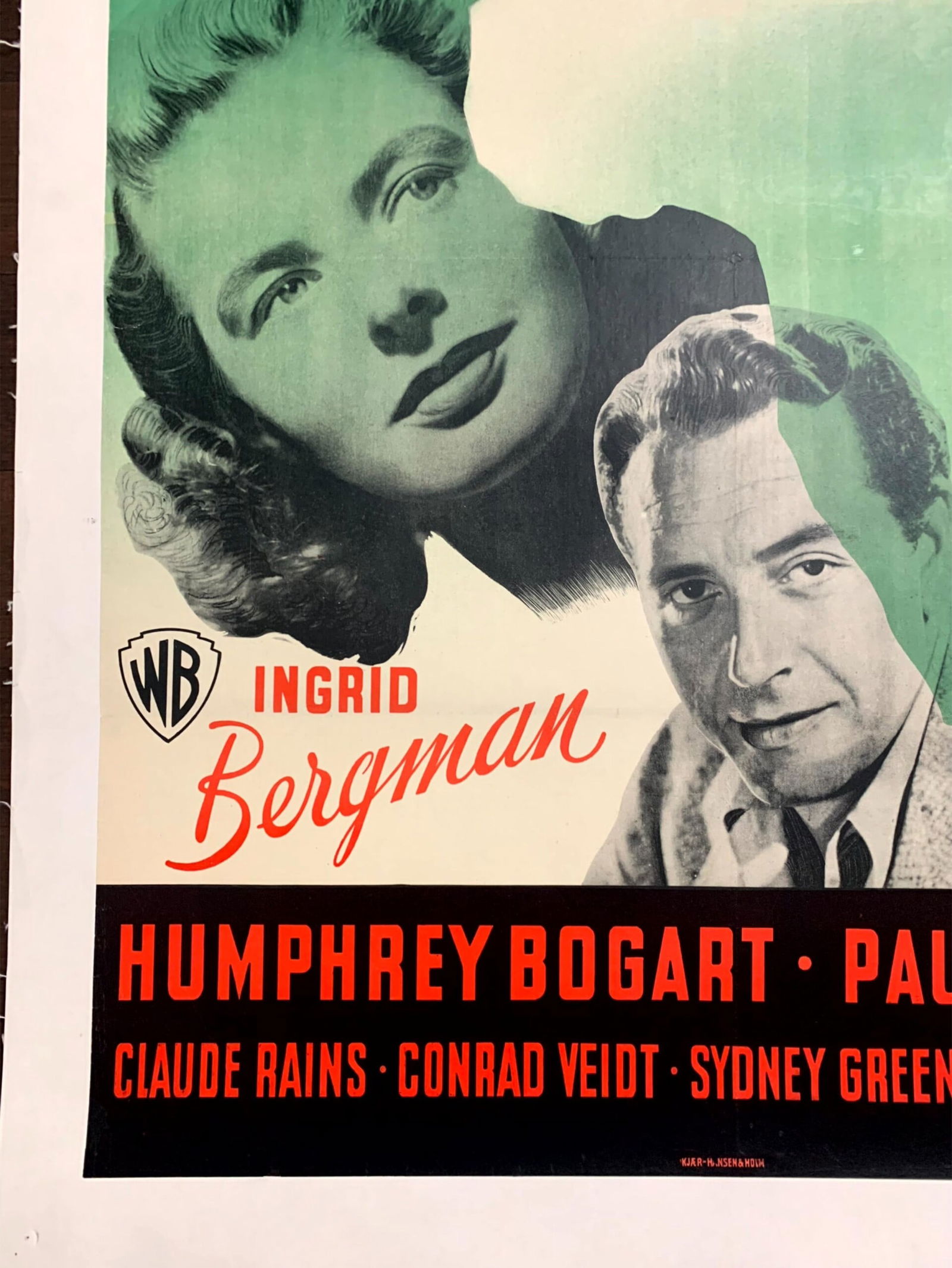 Casablanca - Bogart, Bergman (1946) 24x34 Danish Movie Poster LB - 4