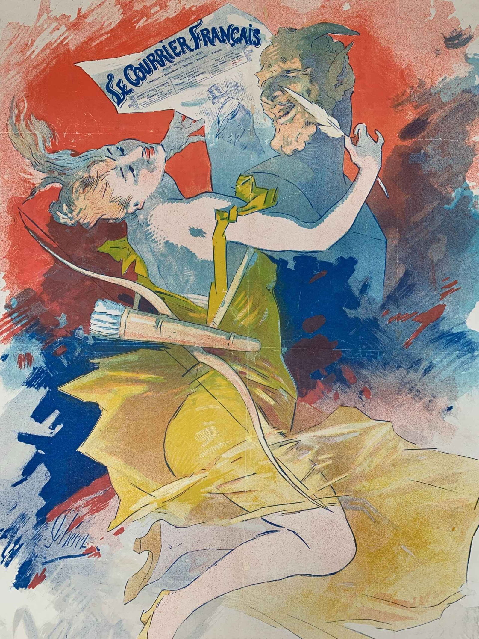 Le Courrier Francais Cheret (1911) 33x48 French Lithograph Poster LB - 6