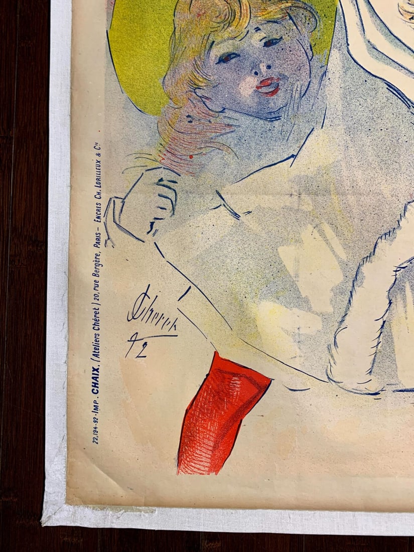 Halle Aux Chapeaux - Art By Cheret (1888) 34.4x48.8 French Advertising Poster LB - 2