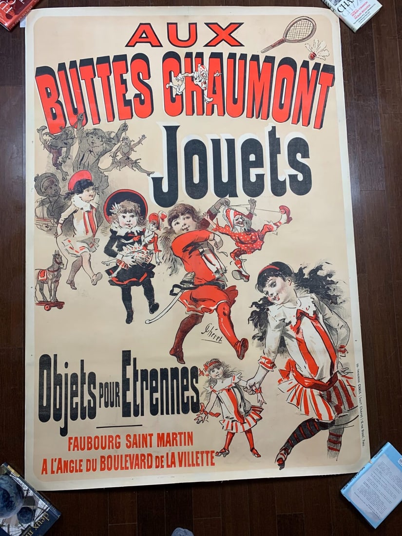 Buttes Chaumont Jouets - Art By Cheret (1885) 40x102 French Advertising Poster LB - 2