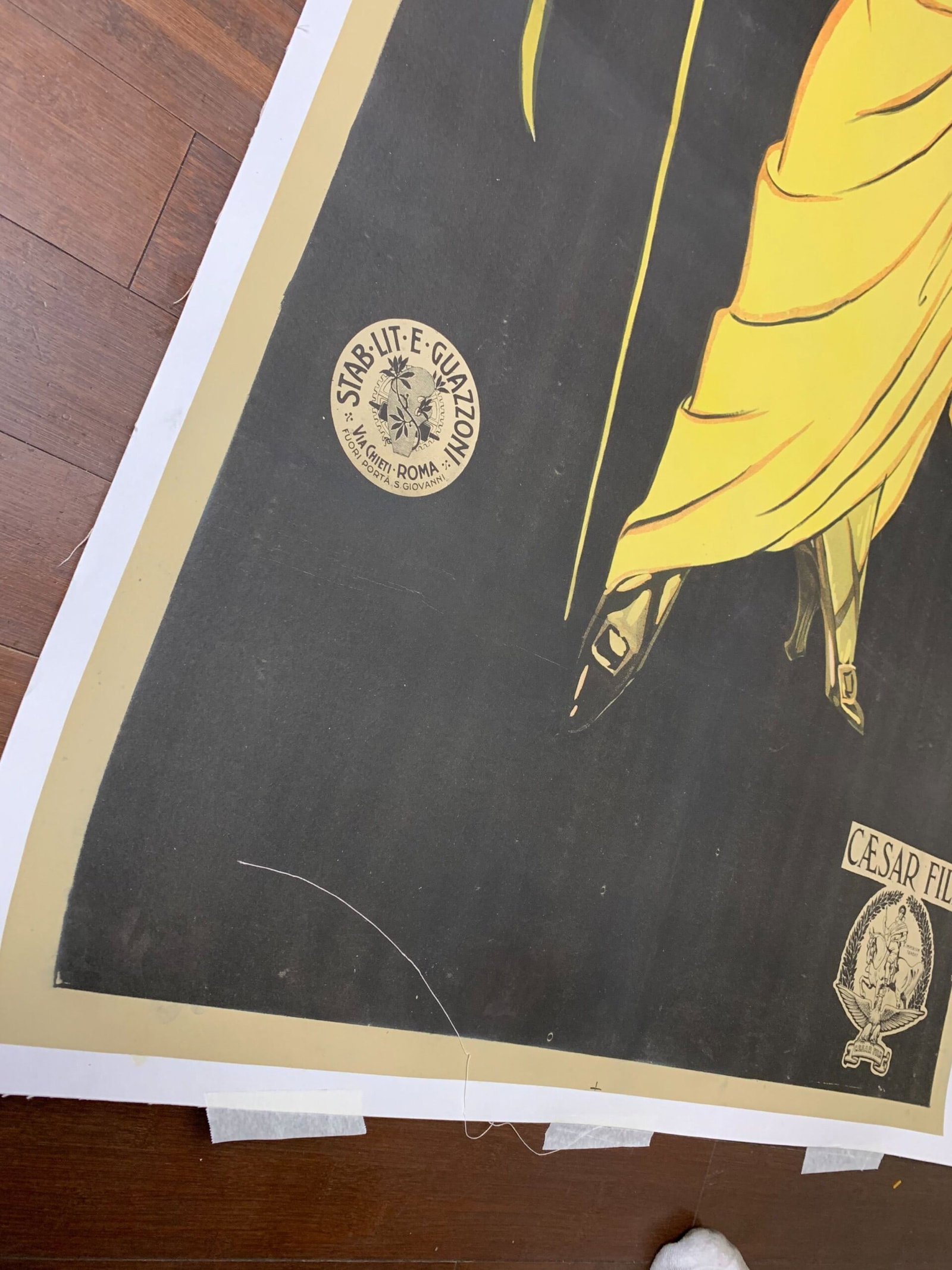 Tosca - Art by Tito Corbella (1918) 37x107 Italian Movie Poster LB - 9