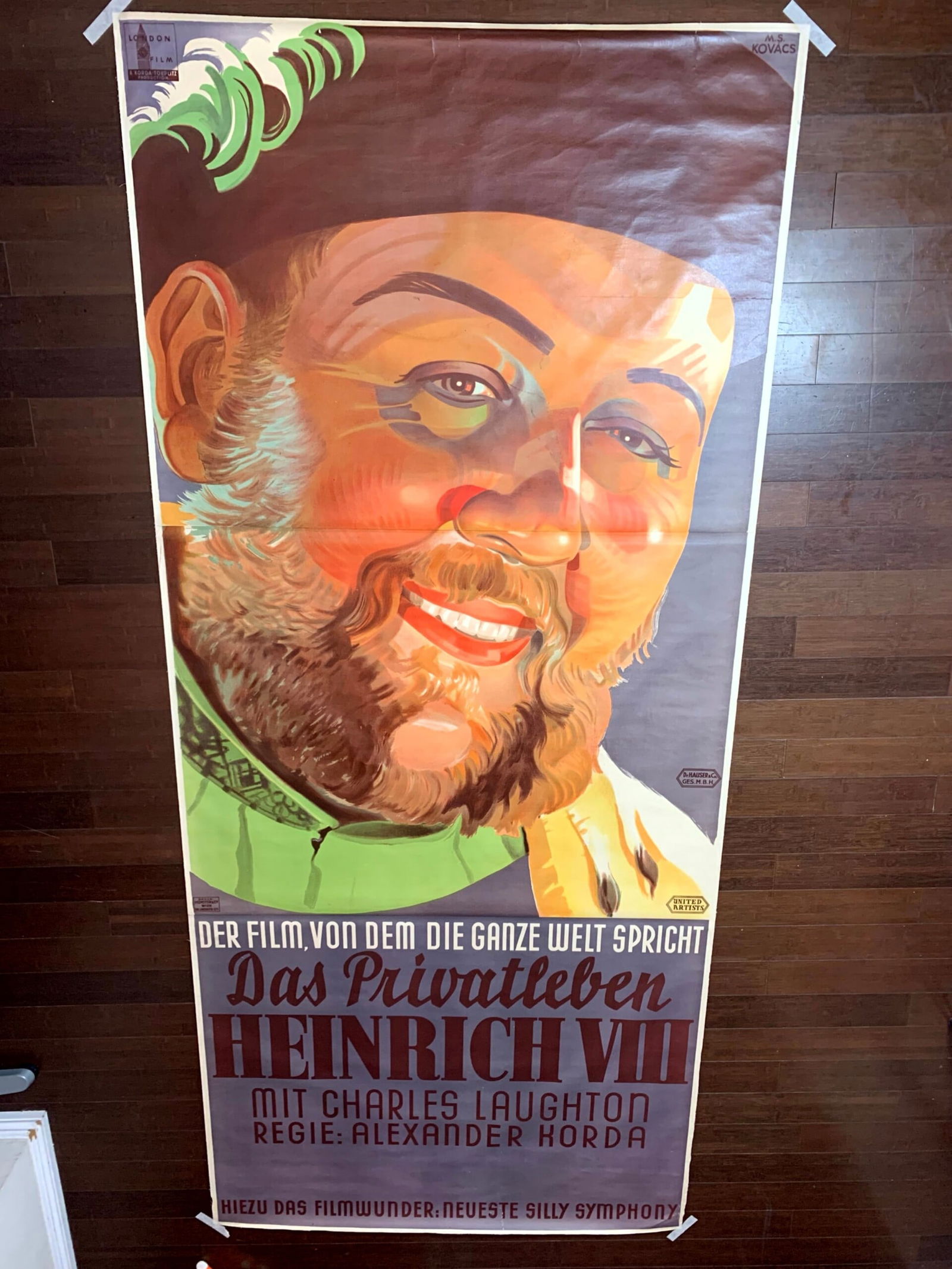 The Private Life Of Henry VIII - Art By Margite Kováts (1933) 49.2x108.2 Austrian Movie Poster - 2